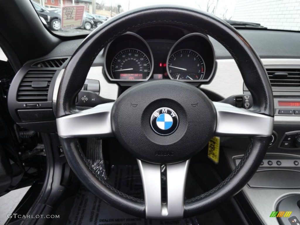2003 BMW Z4 2.5i Roadster Black Steering Wheel Photo #77261868