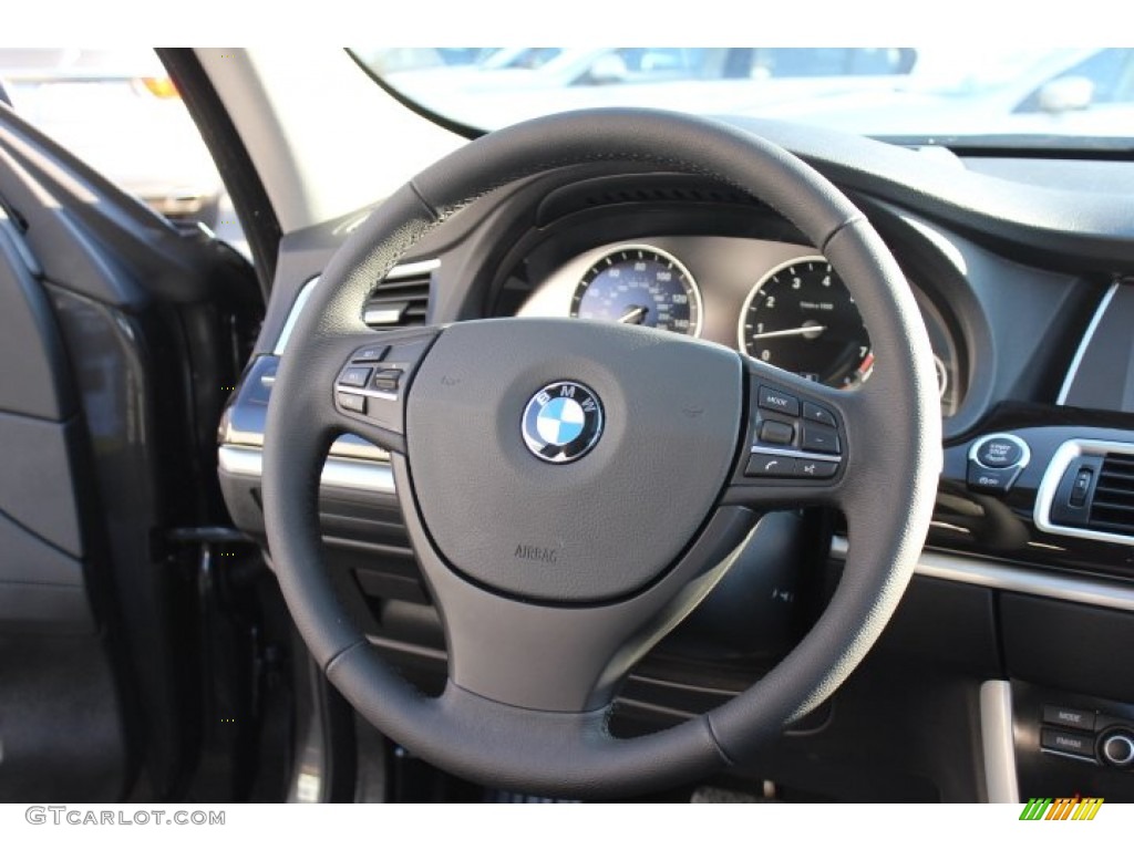 2013 BMW 5 Series 535i Gran Turismo Black Steering Wheel Photo #77261870