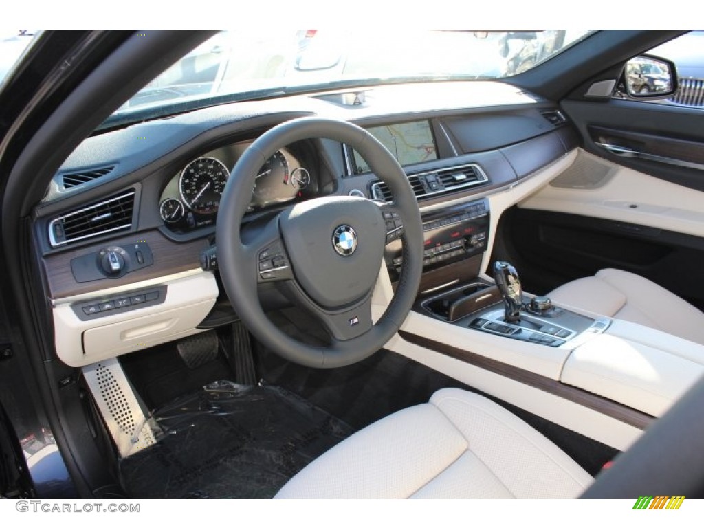 Ivory White/Black Interior 2013 BMW 7 Series 740i Sedan Photo #77262242