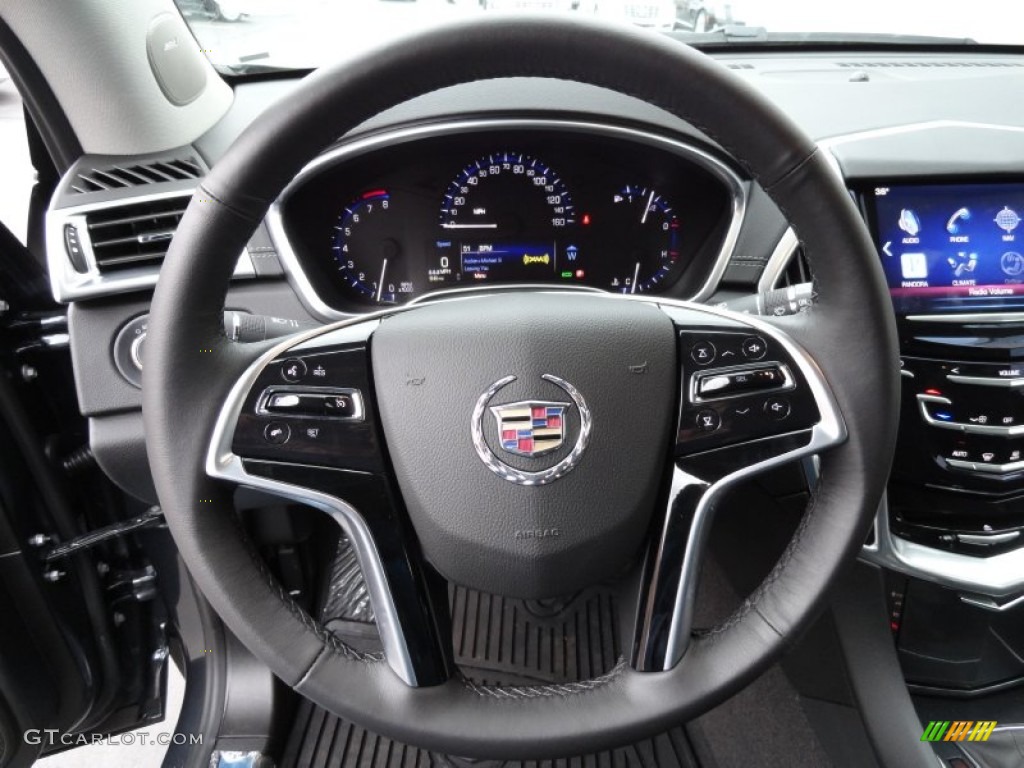 2013 Cadillac SRX FWD Ebony/Ebony Steering Wheel Photo #77262611