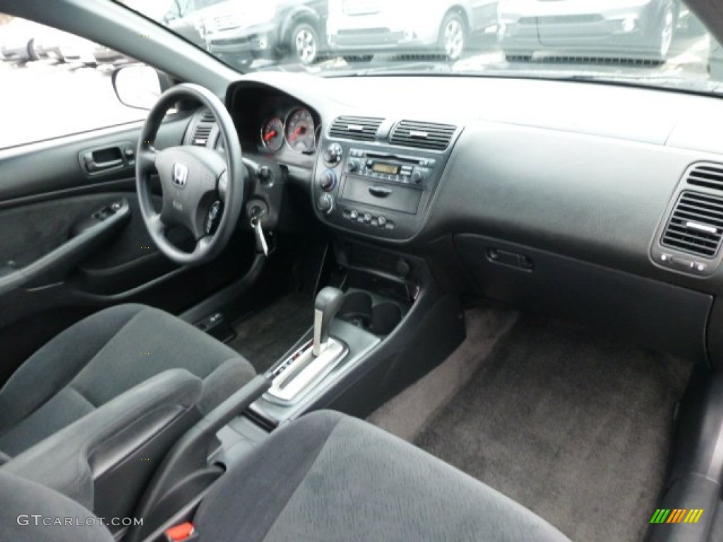 2004 Honda Civic LX Coupe Black Dashboard Photo #77265146