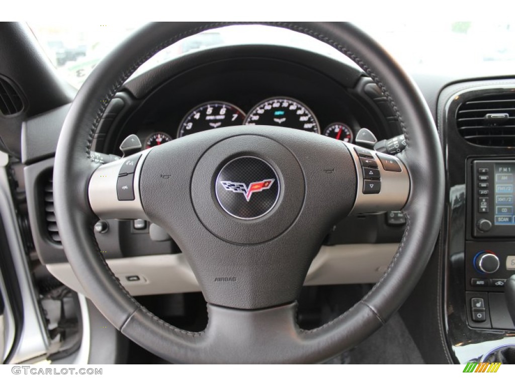 2010 Chevrolet Corvette Convertible Titanium Gray Steering Wheel Photo #77265398