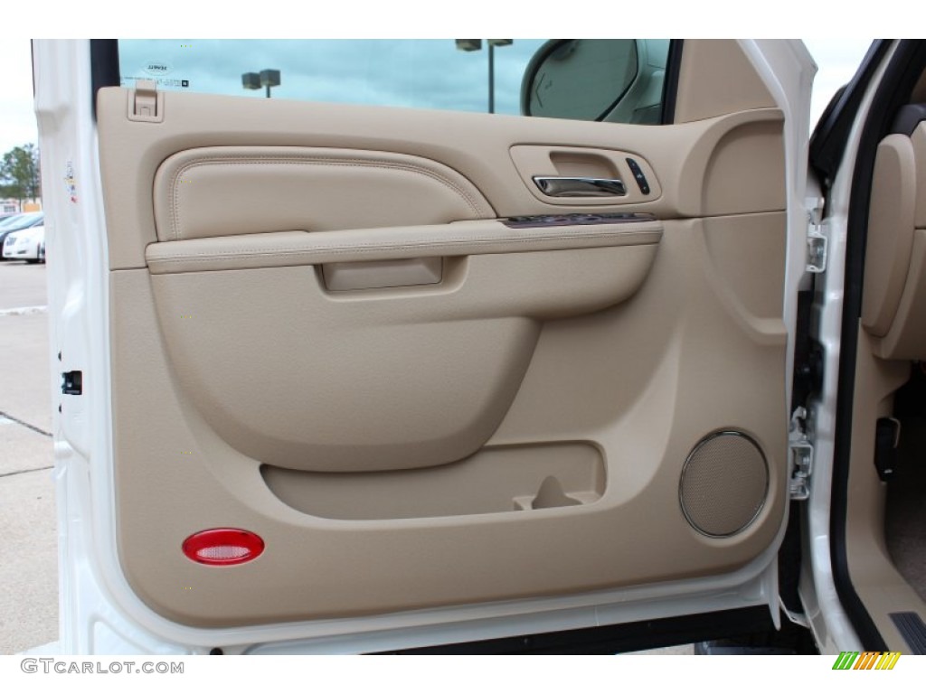 2013 Cadillac Escalade Premium Cashmere/Cocoa Door Panel Photo #77266484