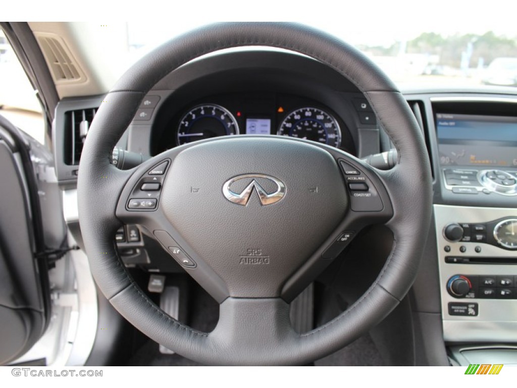 2013 Infiniti G 37 Journey Coupe Graphite Steering Wheel Photo #77267719