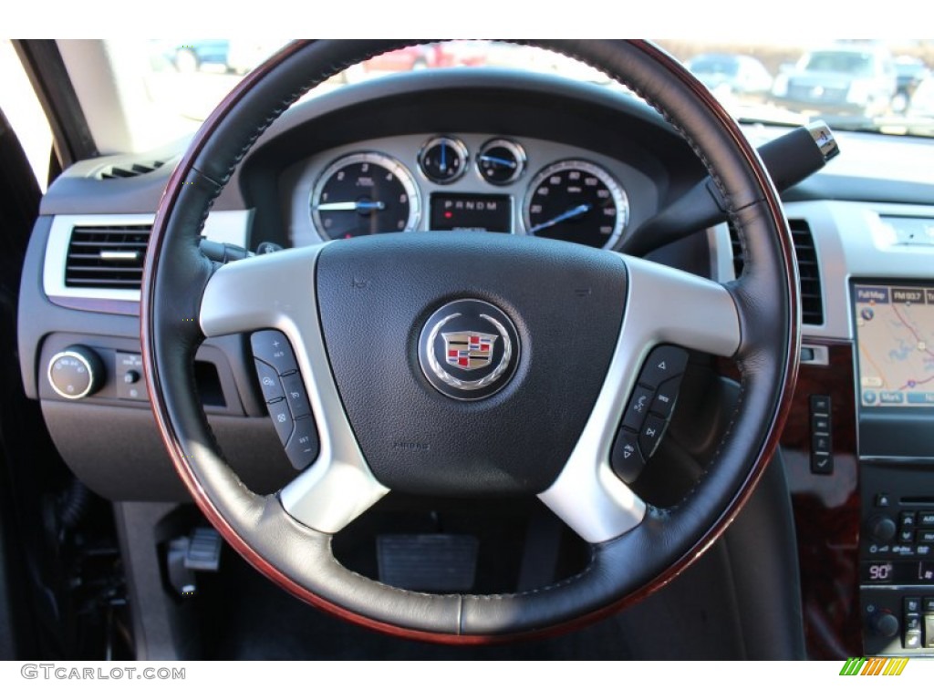 2013 Cadillac Escalade Premium AWD Ebony Steering Wheel Photo #77272149