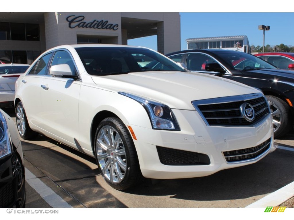 White Diamond Tricoat 2013 Cadillac ATS 2.0L Turbo Luxury Exterior Photo #77273260