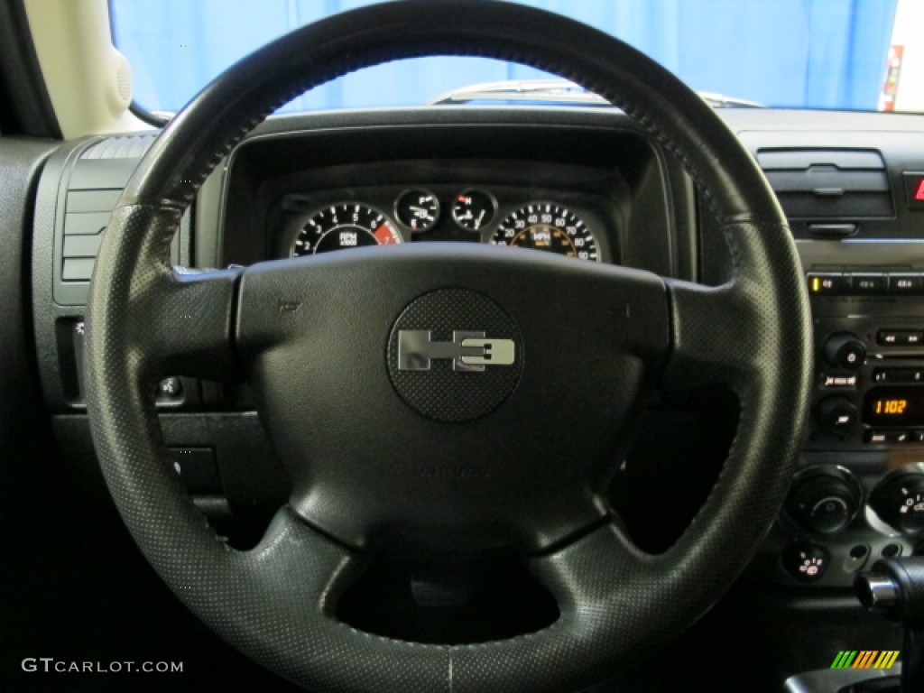 2006 Hummer H3 Standard H3 Model Ebony Black/Morroco Brown Steering Wheel Photo #77274383