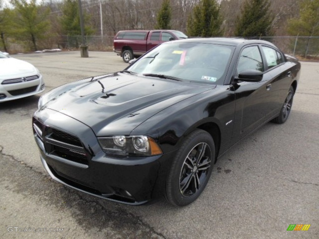 2013 Charger R/T Plus AWD - Phantom Black Tri-Coat Pearl / Black photo #2