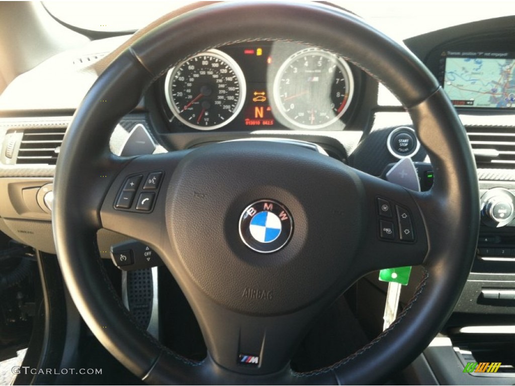 2011 BMW M3 Convertible Palladium Silver/Black Steering Wheel Photo #77275046