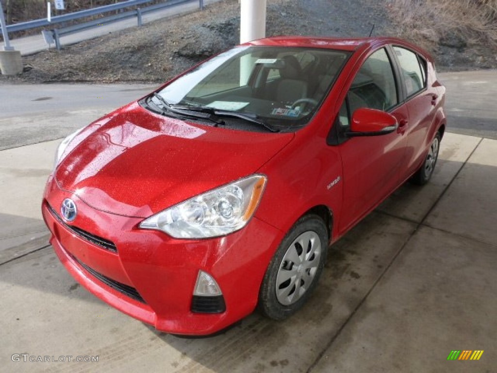 2013 Prius c Hybrid Two - Absolutely Red / Light Blue Gray/Black photo #5