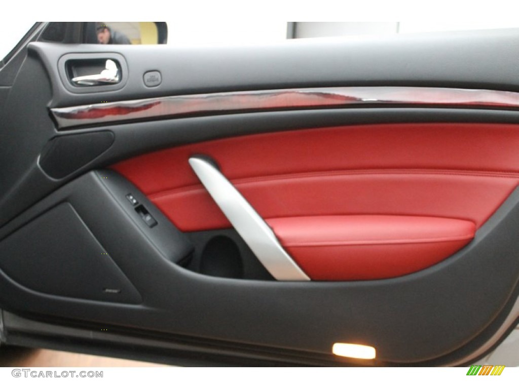 2009 Infiniti G 37 Convertible Monaco Red Door Panel Photo #77277966