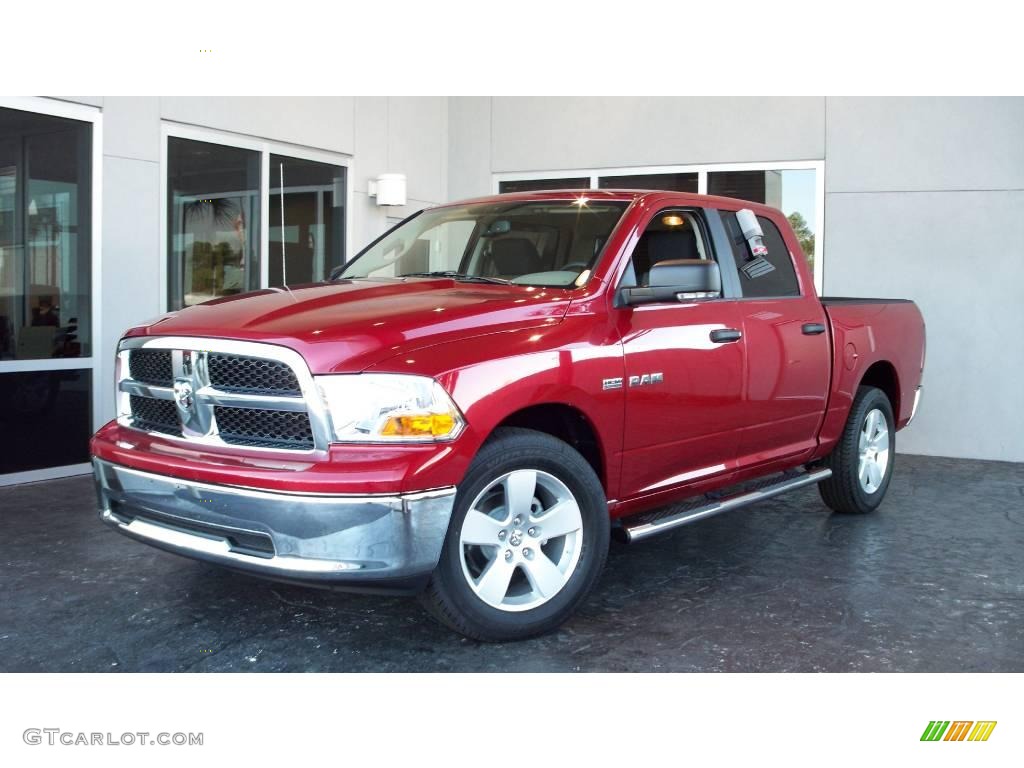 2009 Ram 1500 Laramie Crew Cab - Inferno Red Crystal Pearl / Dark Slate/Medium Graystone photo #1