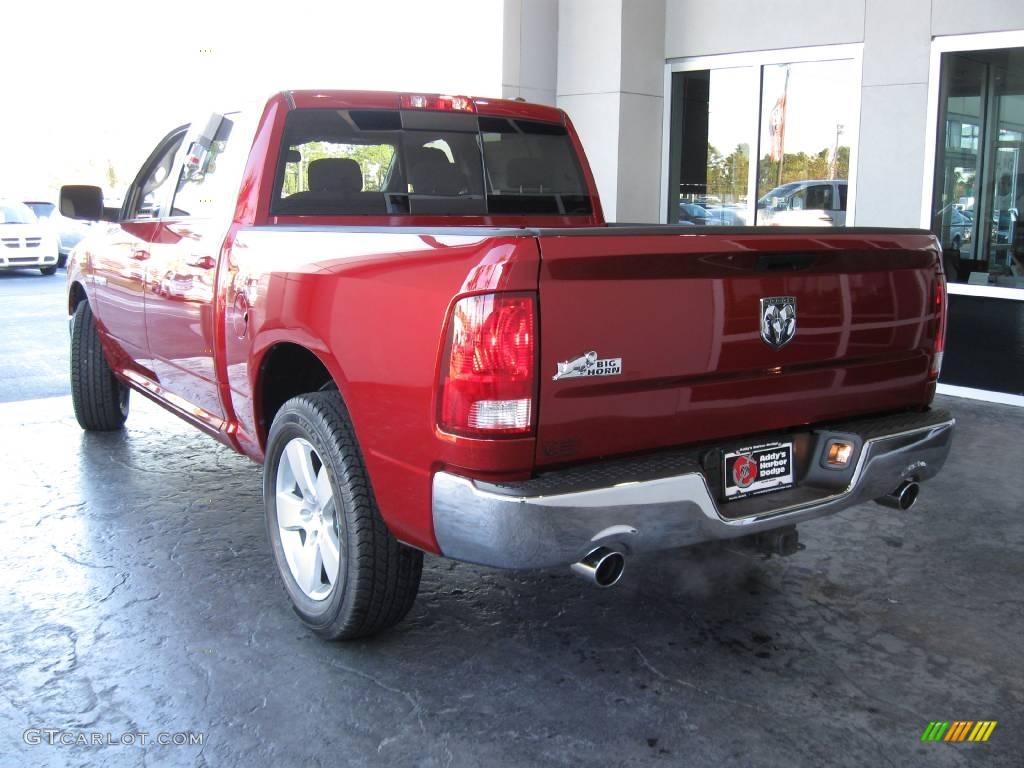 2009 Ram 1500 Big Horn Edition Crew Cab - Inferno Red Crystal Pearl / Light Pebble Beige/Bark Brown photo #3