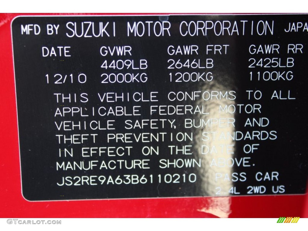 2011 Kizashi GTS - Vivid Red / Black photo #27