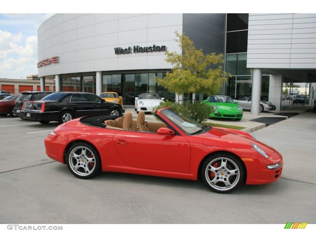 2008 911 Carrera S Cabriolet - Guards Red / Sand Beige photo #2