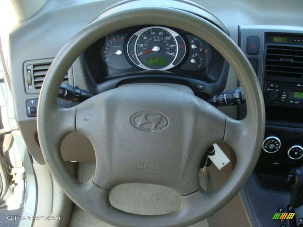 2007 Hyundai Tucson GLS Beige Steering Wheel Photo #77281292
