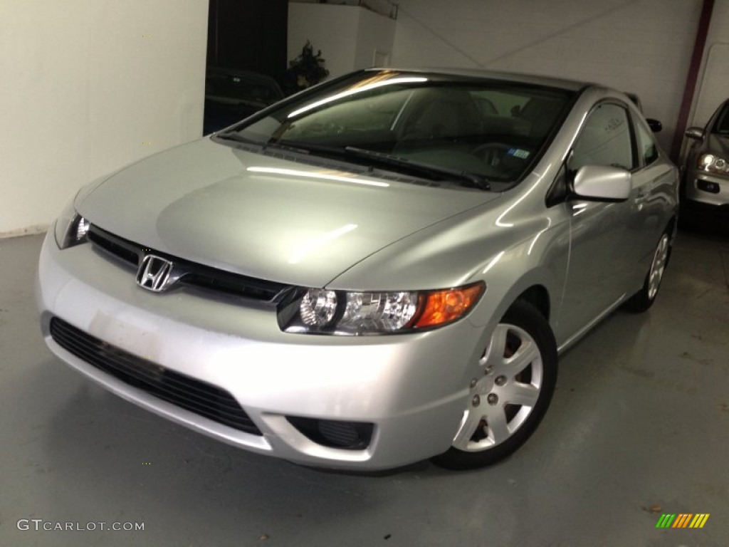 2006 Civic LX Coupe - Alabaster Silver Metallic / Gray photo #1