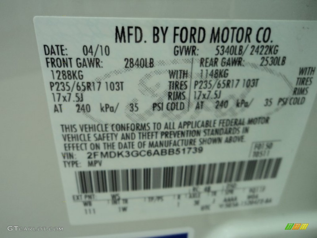 2010 Ford Edge SE Parts Photos | GTCarLot.com