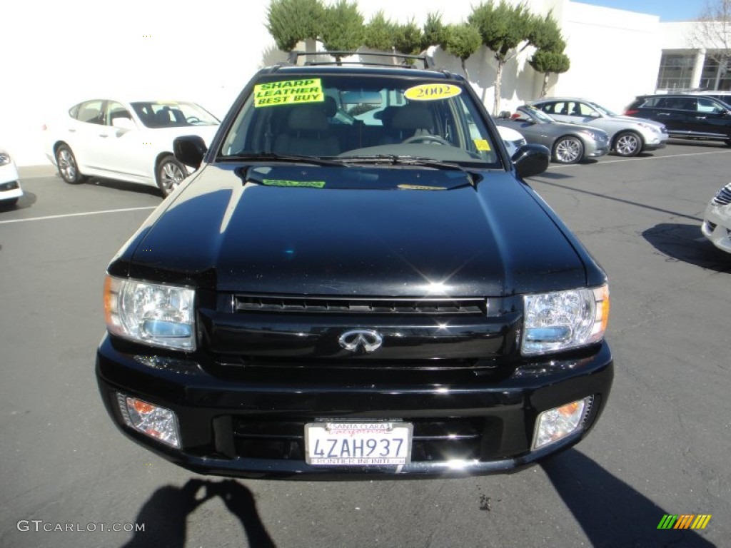 2002 QX4 4x4 - Black Obsidian / Stone Beige photo #2