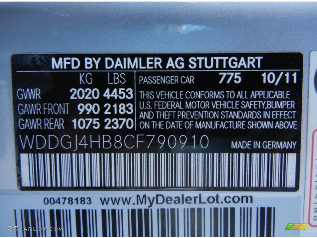 2012 C Color Code 775 for Iridium Silver Metallic Photo #77284589