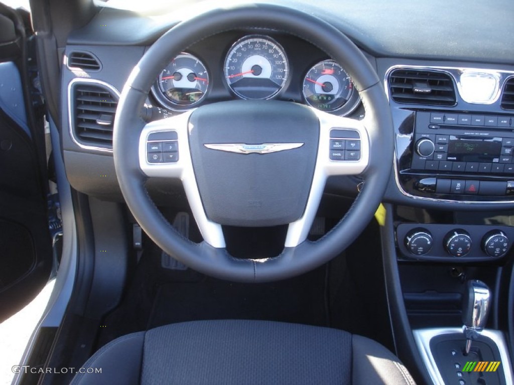 2012 Chrysler 200 Touring Convertible Black Steering Wheel Photo #77284955
