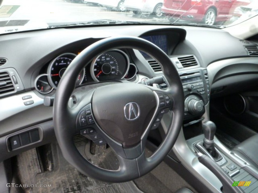 2010 Acura TL 3.7 SH-AWD Technology Ebony Steering Wheel Photo #77286508