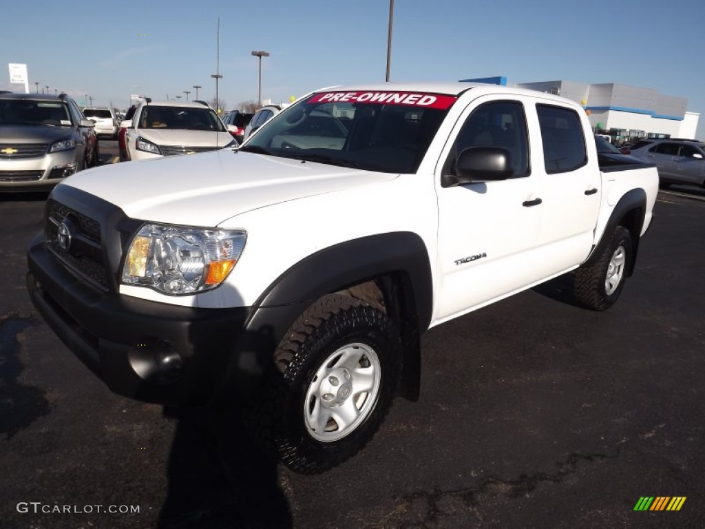 2011 Tacoma V6 Double Cab 4x4 - Super White / Graphite Gray photo #1