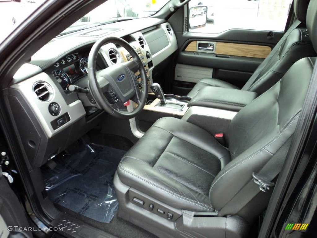 Black Interior 2011 Ford F150 Lariat SuperCrew Photo #77287416