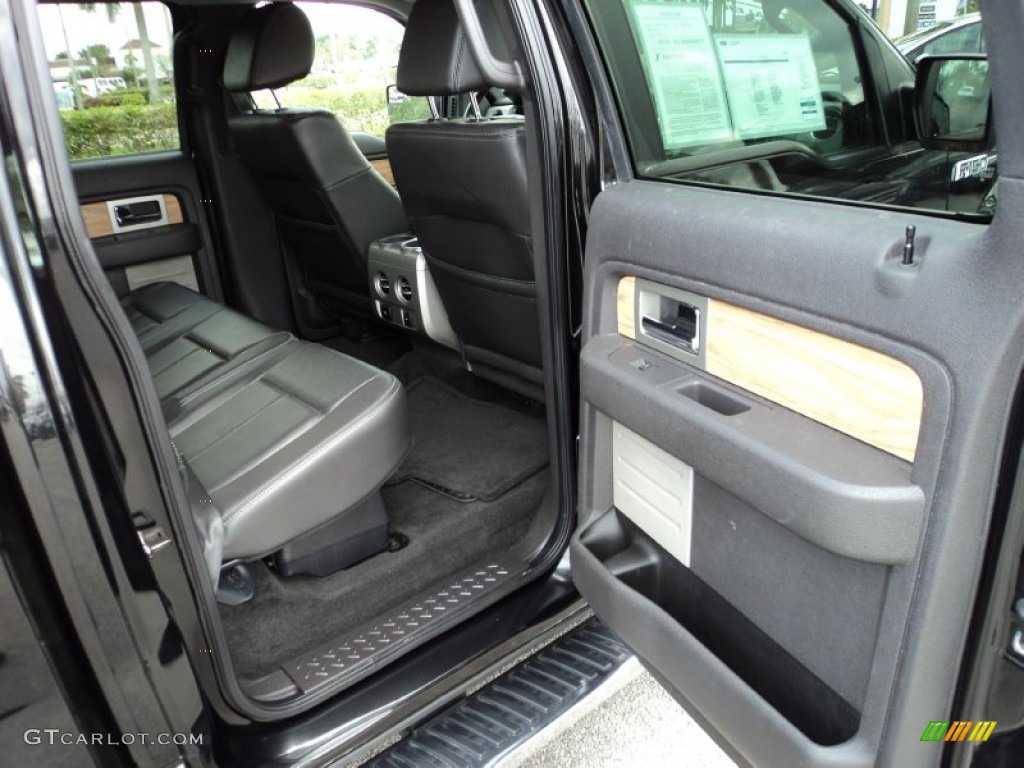 Black Interior 2011 Ford F150 Lariat SuperCrew Photo #77287513