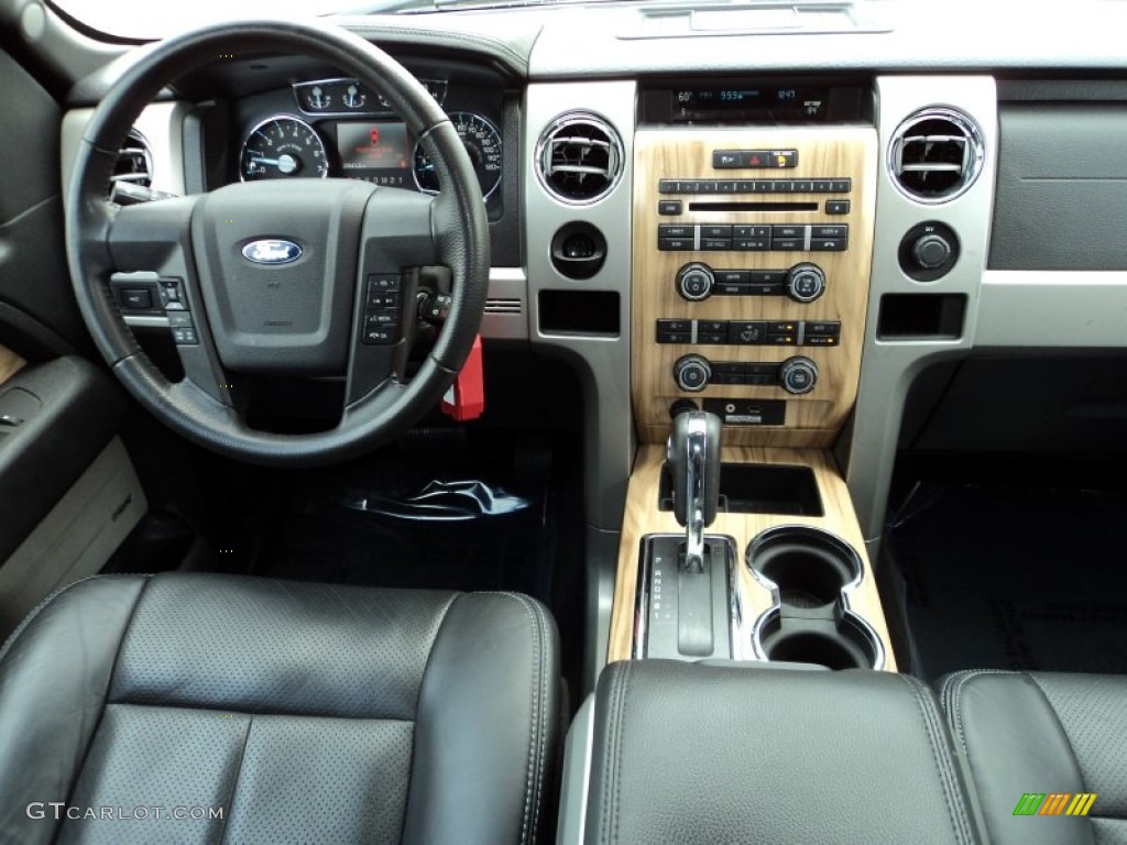 2011 Ford F150 Lariat SuperCrew Black Dashboard Photo #77287579