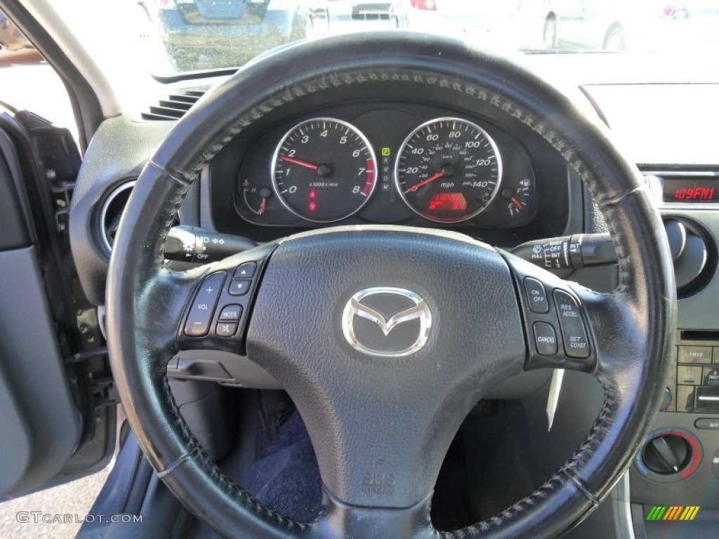 2007 Mazda MAZDA6 i Sport Sedan Gray Steering Wheel Photo #77287986