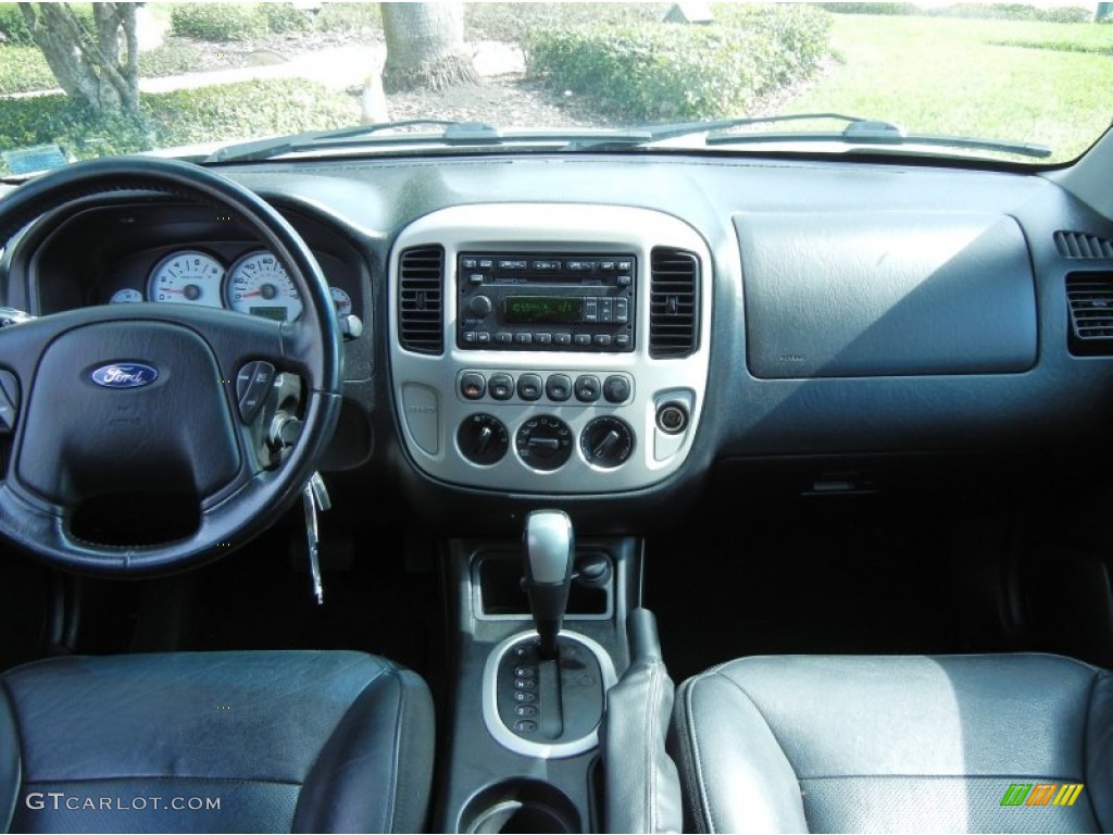 2005 Ford Escape Limited 4WD Ebony Black Dashboard Photo #77288007
