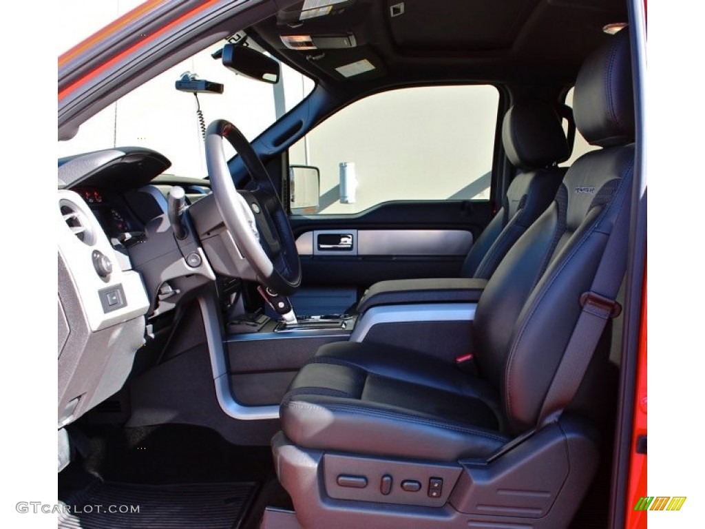 Raptor Black Leather/Cloth Interior 2012 Ford F150 SVT Raptor SuperCrew 4x4 Photo #77288655