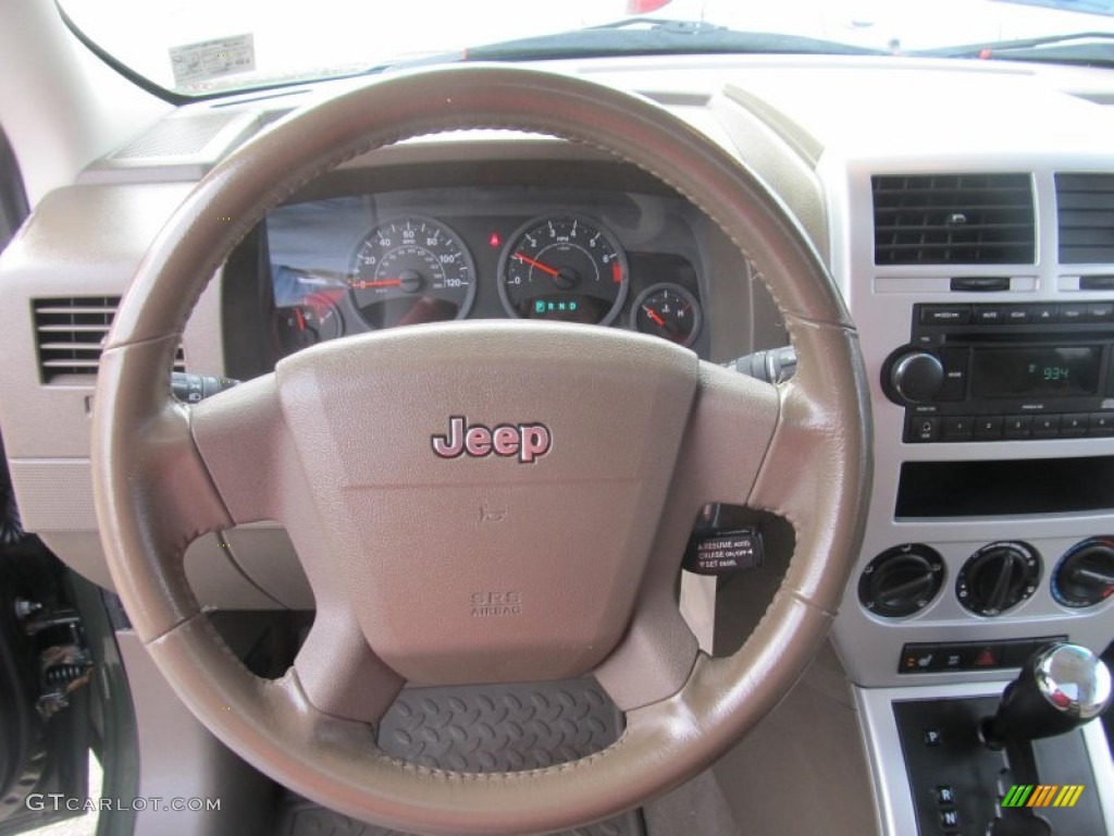 2008 Jeep Patriot Sport 4x4 Pastel Pebble Beige Steering Wheel Photo #77290494
