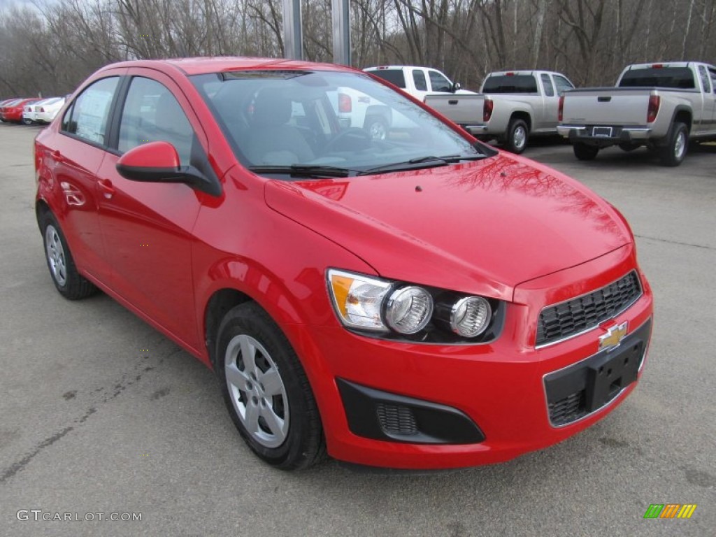 Victory Red 2013 Chevrolet Sonic LS Sedan Exterior Photo #77292316