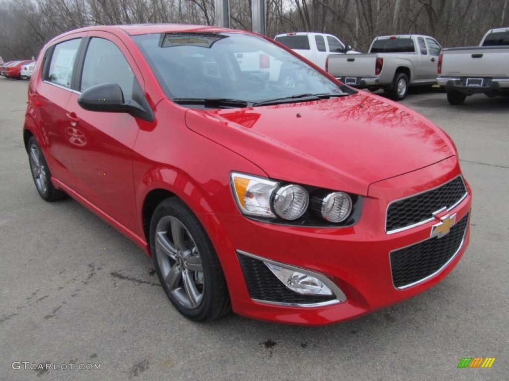 Victory Red 2013 Chevrolet Sonic RS Hatch Exterior Photo #77292810