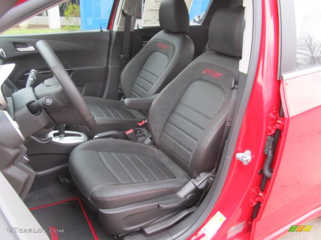 RS Jet Black Leather/Microfiber Interior 2013 Chevrolet Sonic RS Hatch Photo #77292891