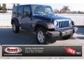 2009 Deep Water Blue Pearl Jeep Wrangler Unlimited X 4x4  photo #1