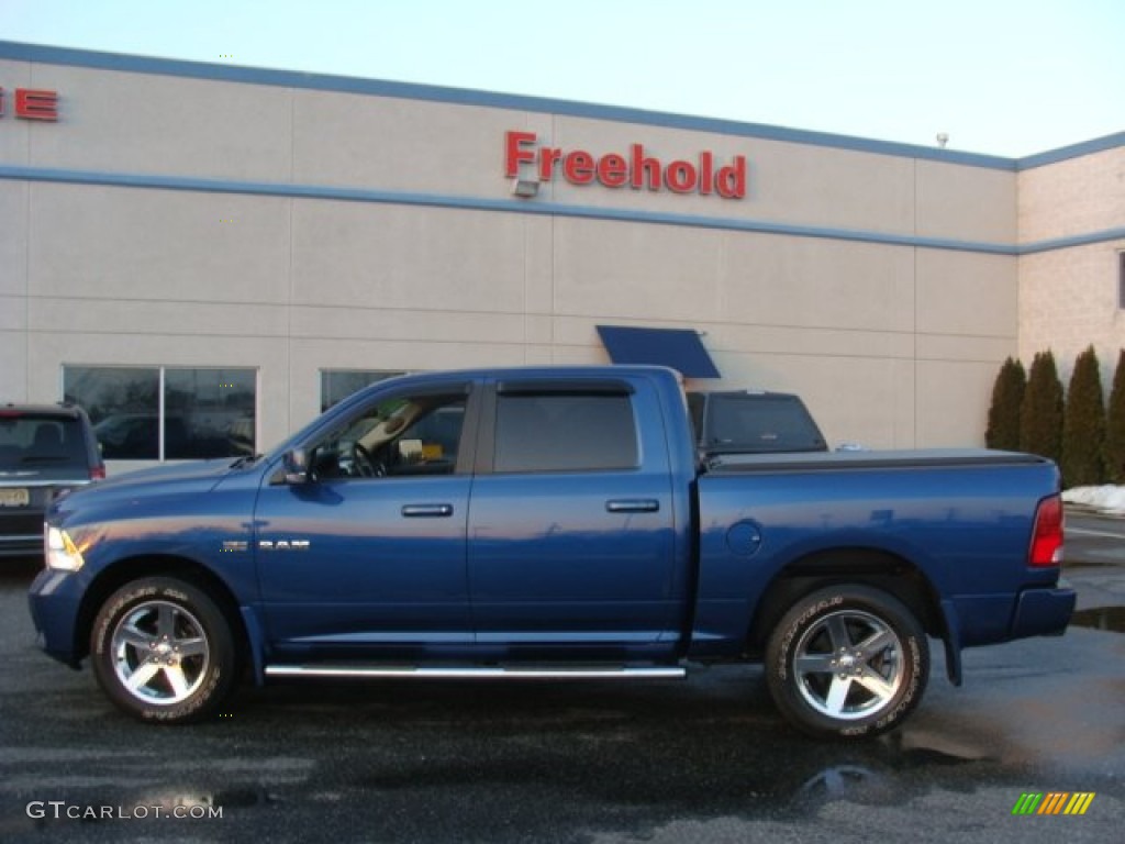 2010 Ram 1500 Sport Crew Cab 4x4 - Deep Water Blue Pearl / Dark Slate Gray photo #3