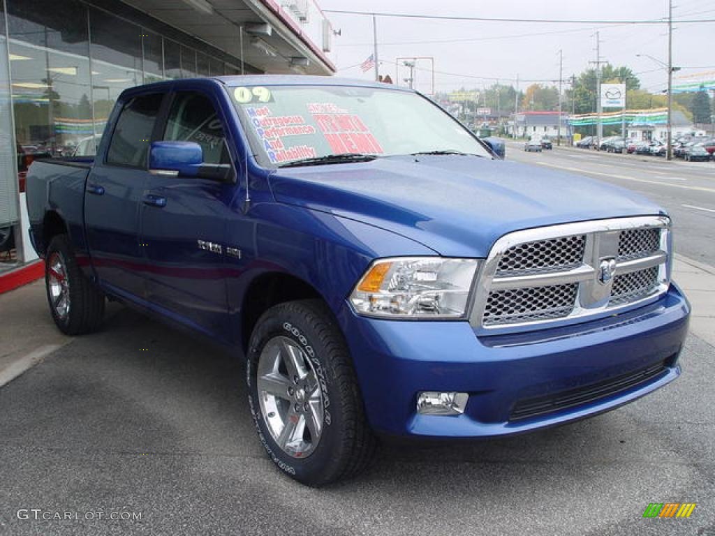 2009 Ram 1500 Sport Crew Cab 4x4 - Deep Water Blue Pearl / Dark Slate Gray photo #1