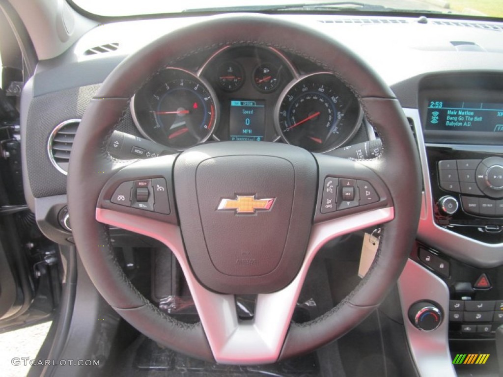 2013 Chevrolet Cruze LT Jet Black Steering Wheel Photo #77295921