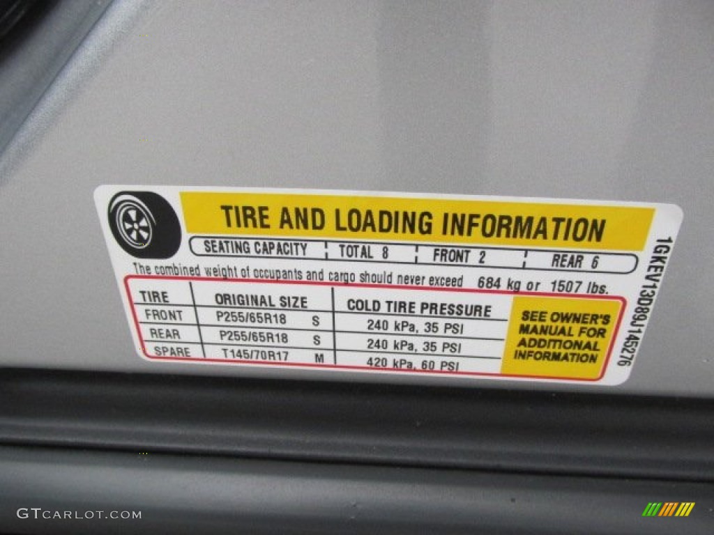 2009 GMC Acadia SLE AWD Info Tag Photo #77297250
