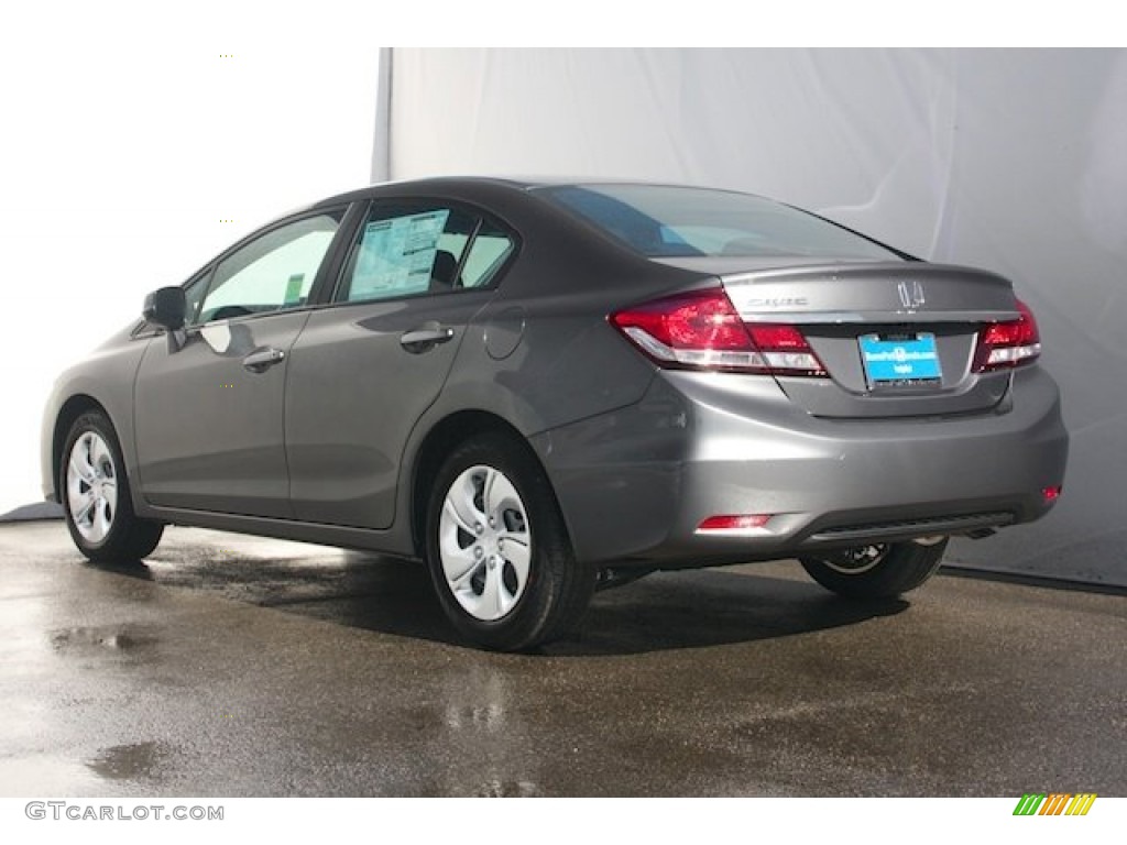 2013 Civic LX Sedan - Polished Metal Metallic / Gray photo #2