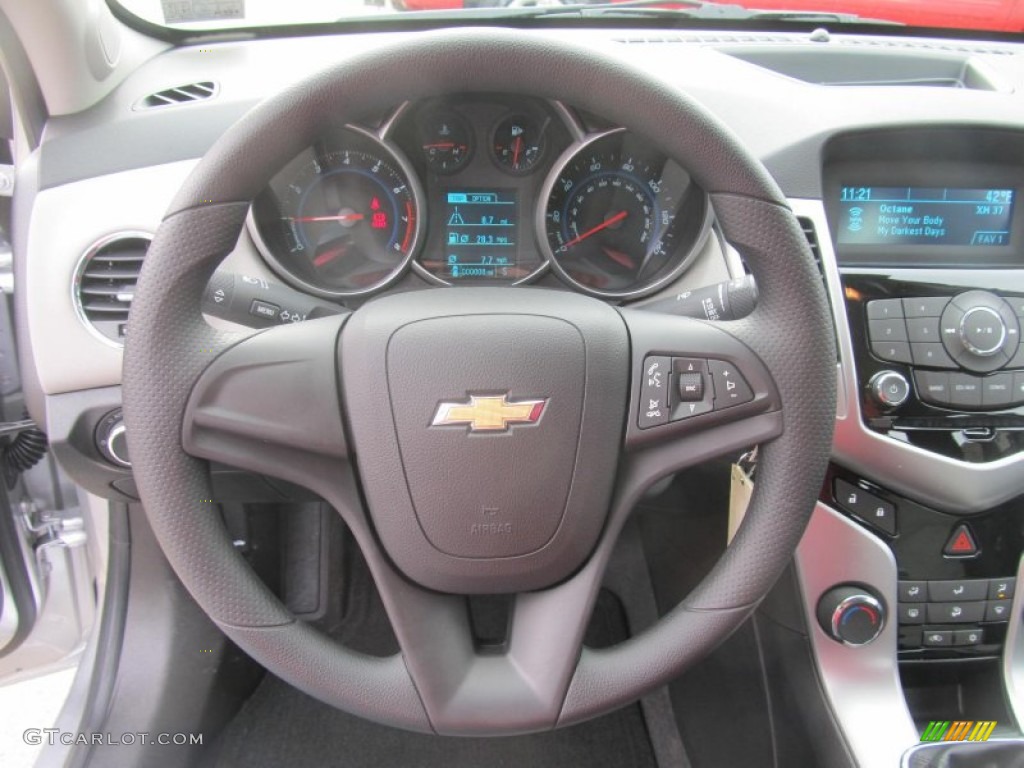 2013 Chevrolet Cruze LS Jet Black/Medium Titanium Steering Wheel Photo #77299355