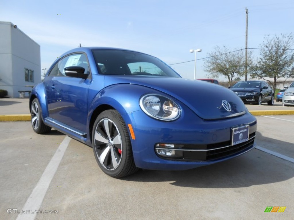 2013 Beetle Turbo - Reef Blue Metallic / Black/Blue photo #1