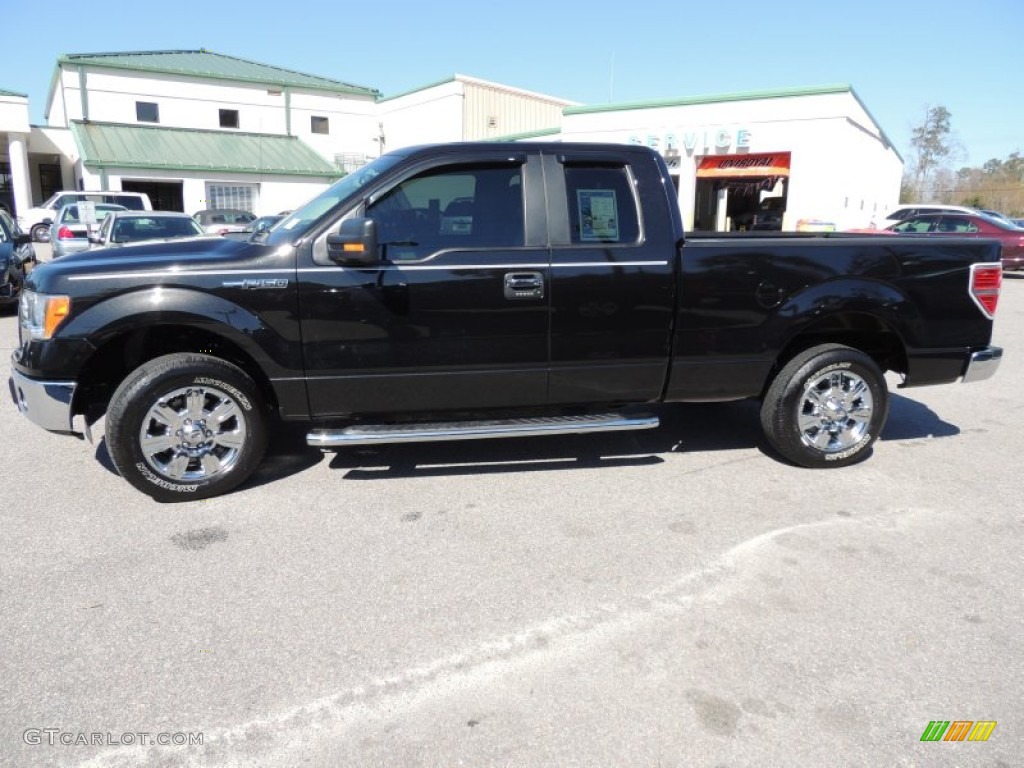 2011 F150 XLT SuperCab - Ebony Black / Steel Gray photo #2