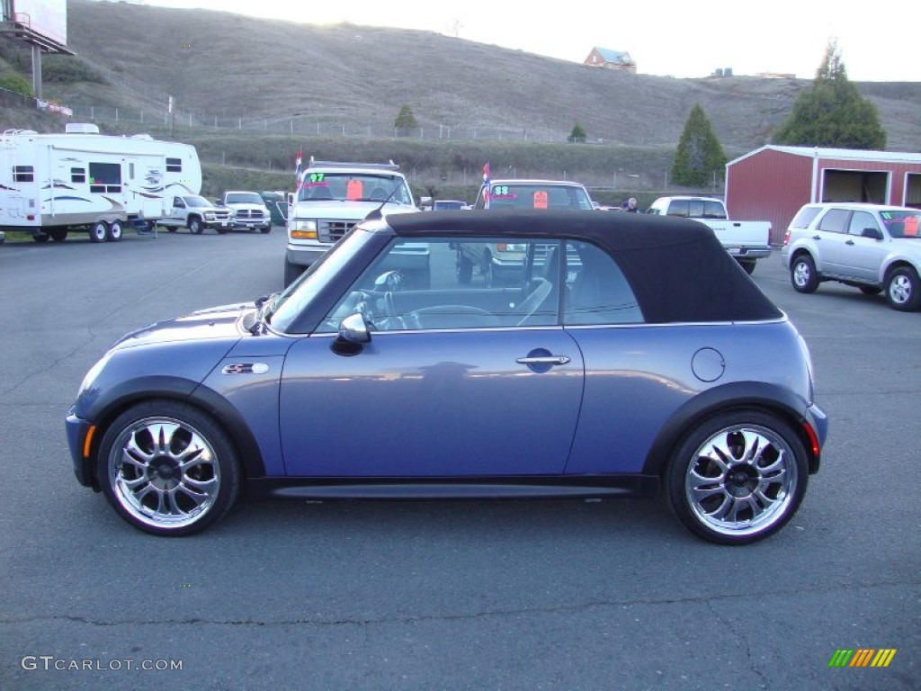 2005 Cooper S Convertible - Cool Blue Metallic / Black/Panther Black photo #4