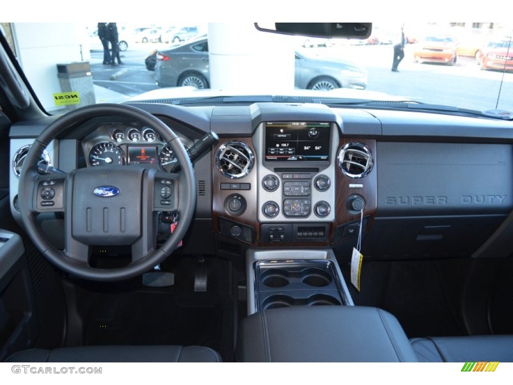 2013 Ford F250 Super Duty Lariat Crew Cab Black Dashboard Photo #77303622