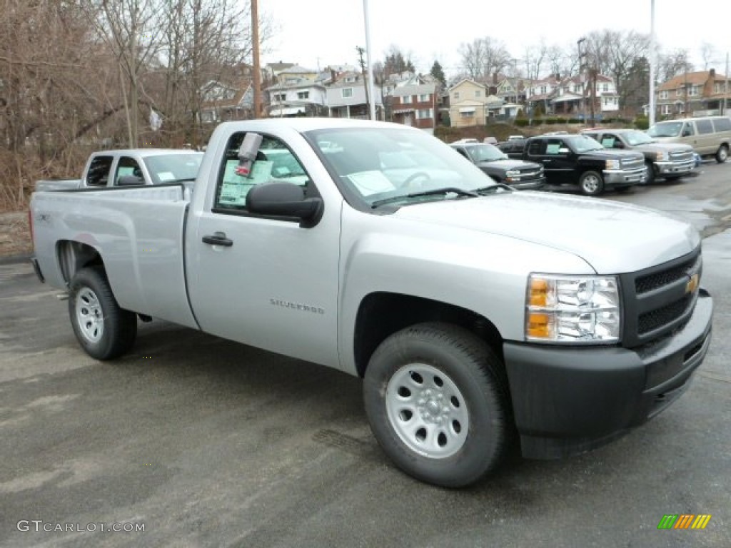 2013 Silverado 1500 Work Truck Regular Cab 4x4 - Silver Ice Metallic / Dark Titanium photo #6