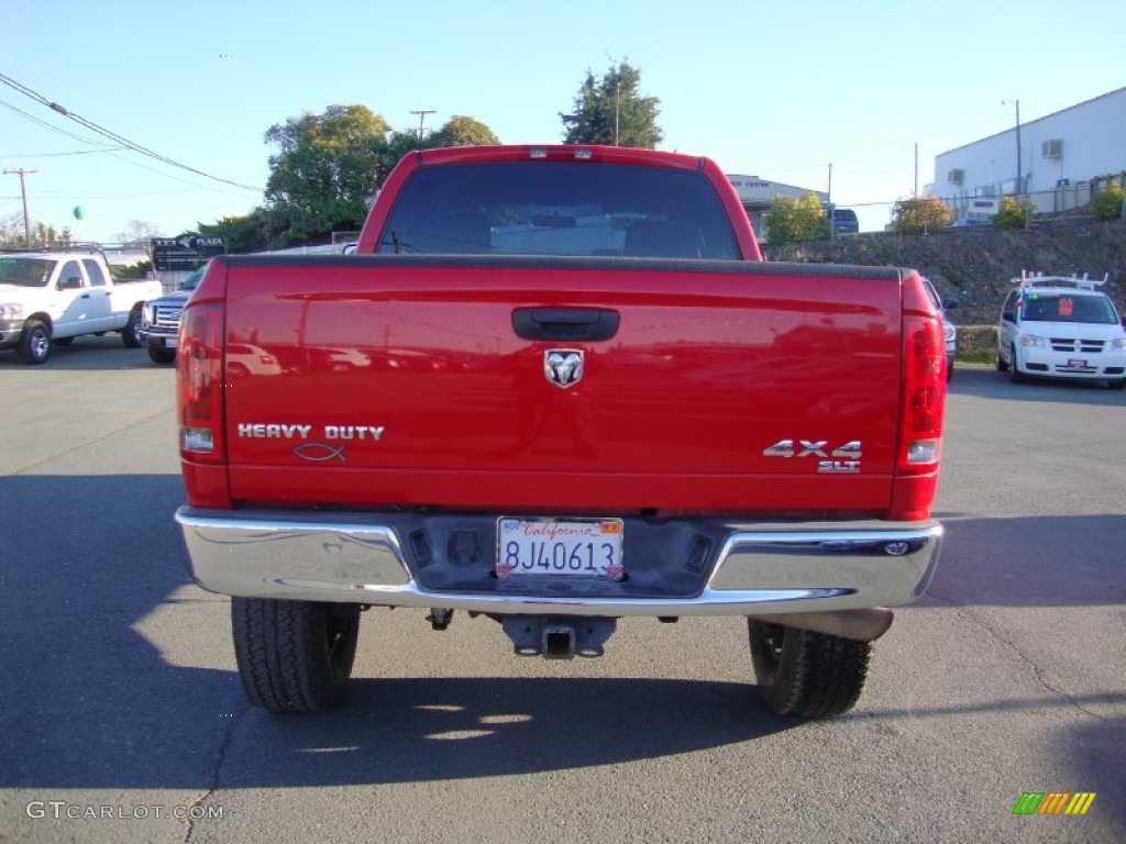 2005 Ram 2500 SLT Quad Cab 4x4 - Flame Red / Dark Slate Gray photo #6